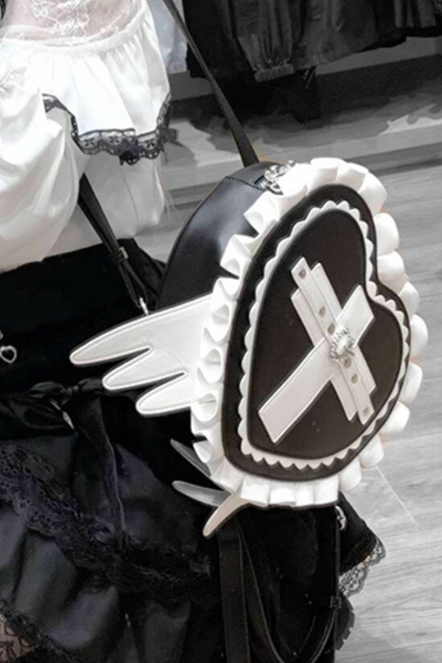 Ruffled Subculture Heart Bag