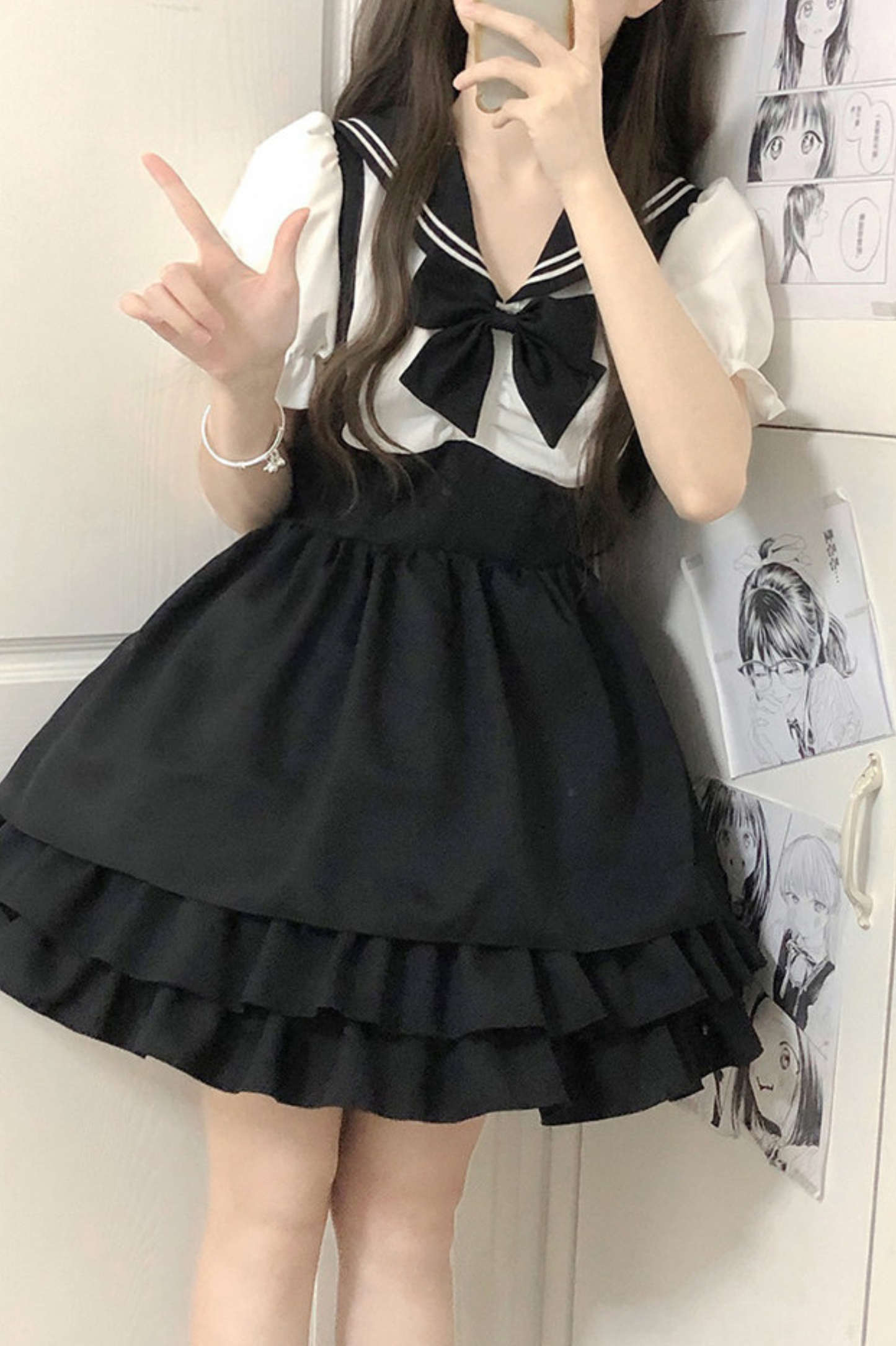 Dark Sailor Dress + Innerwear Skirt