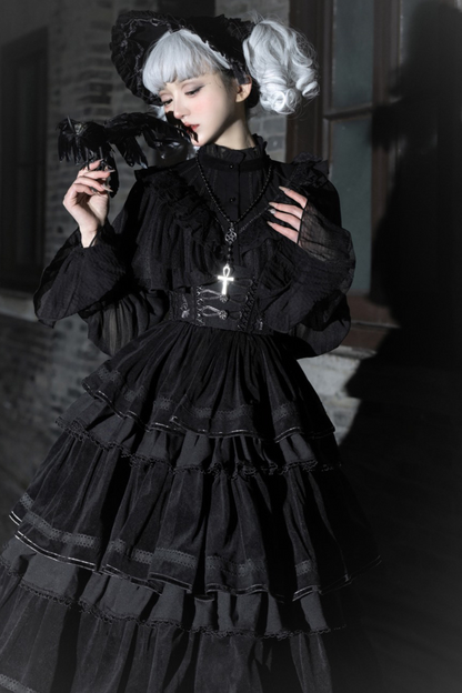 [pre-order] Lolita Shirt + Fishbone Corset Skirt