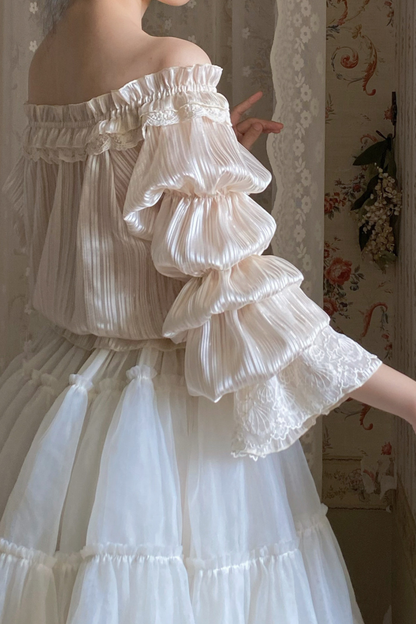 Chiffon Off Shoulder Sheer Top