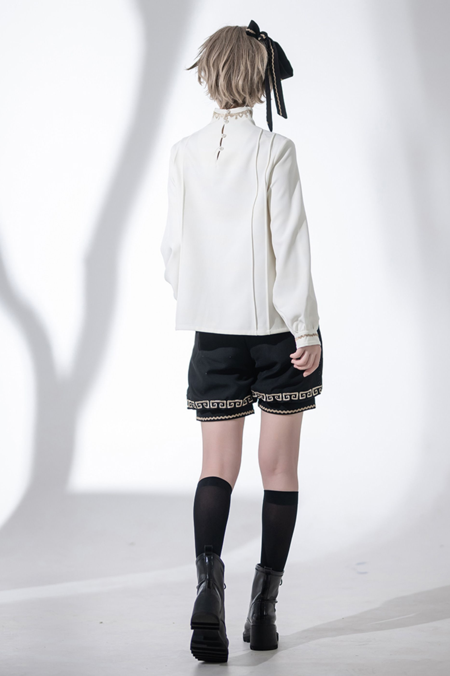 Retro Stand Collar Shirt + Shorts + Jacket