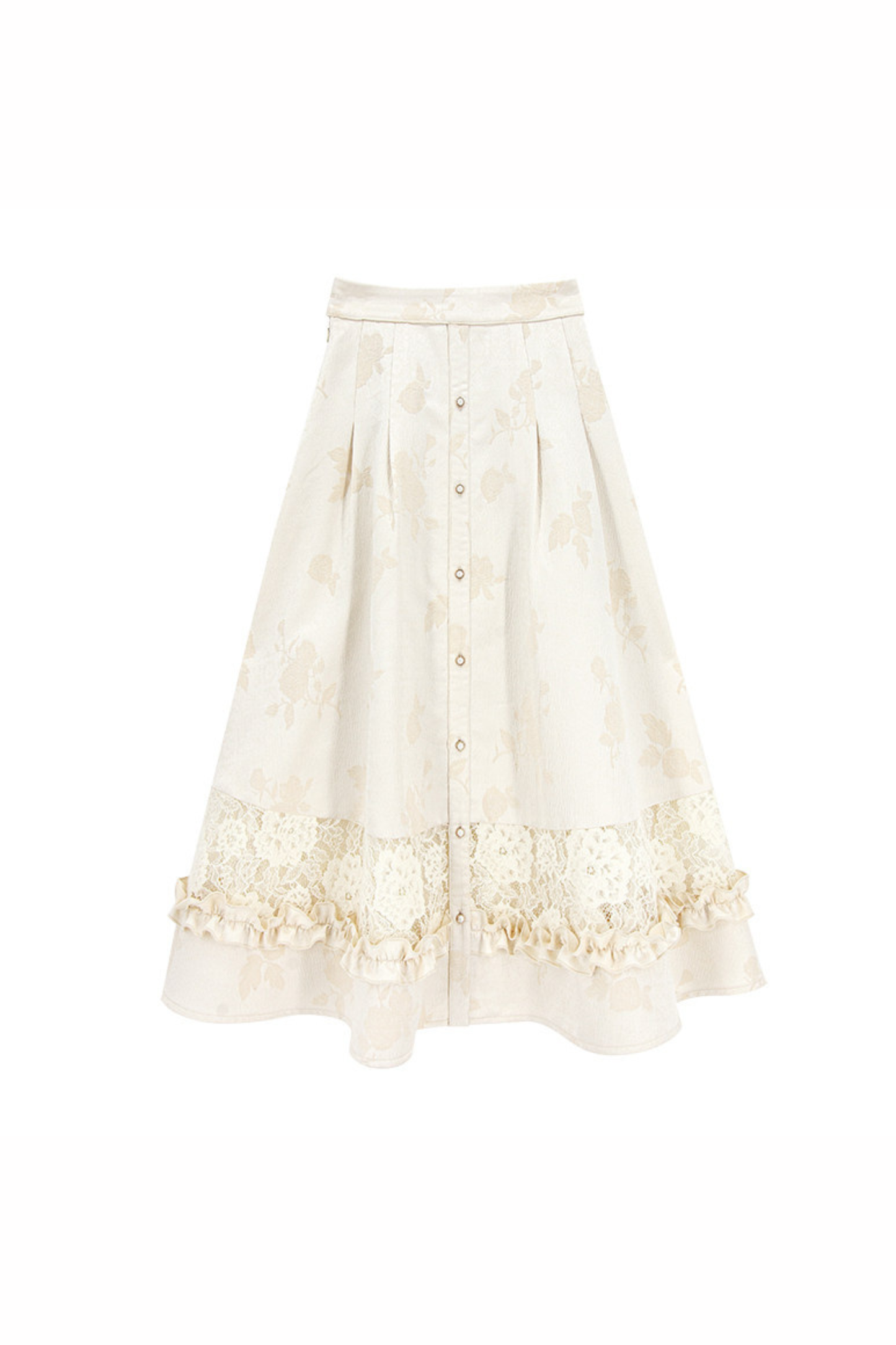 Lace Patchwork Top + Long Skirt + Belt