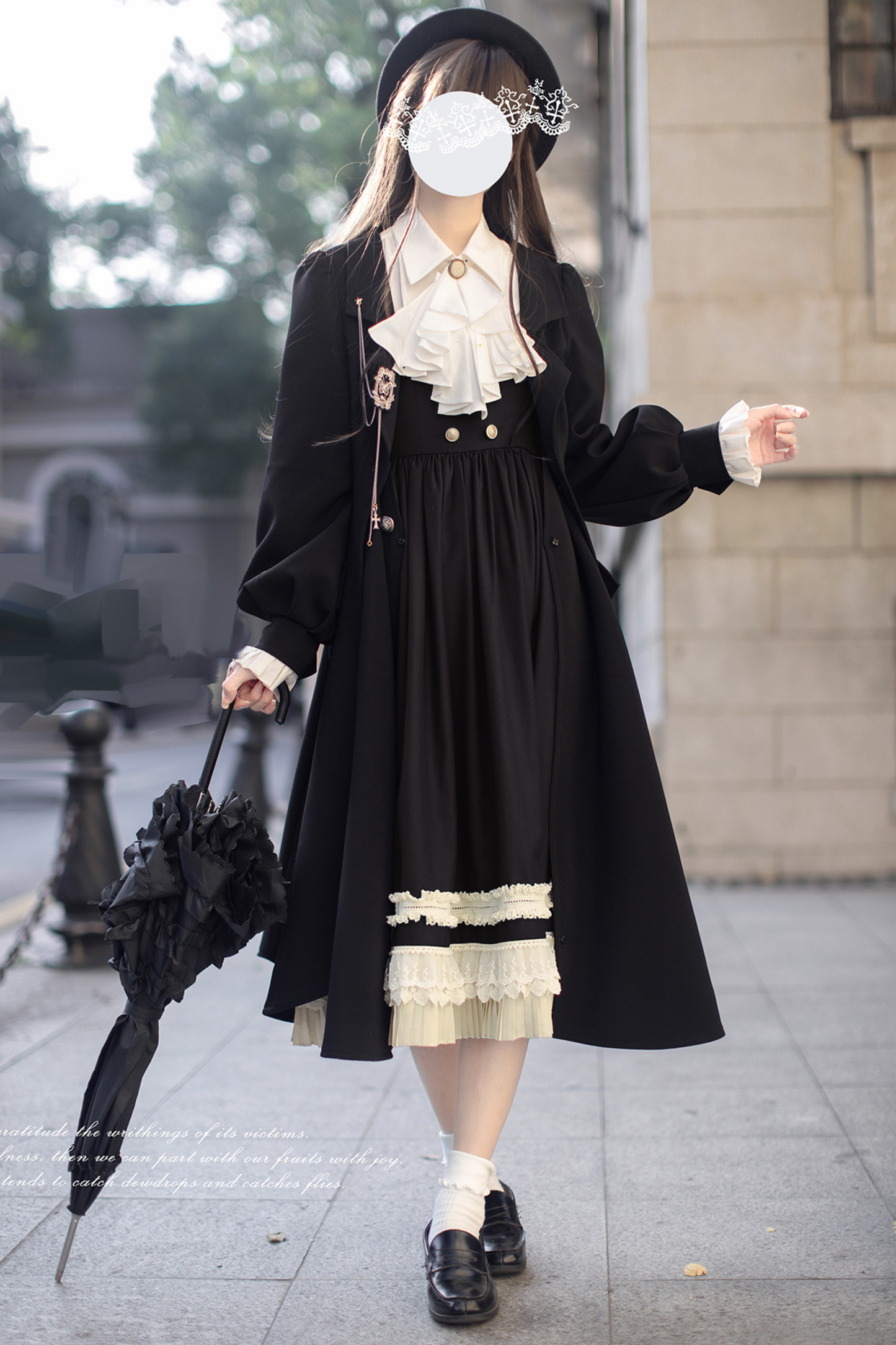 [pre-order] Retro Sweet College Coat + Suspender Skirt + Shirt + Collar + Brooch