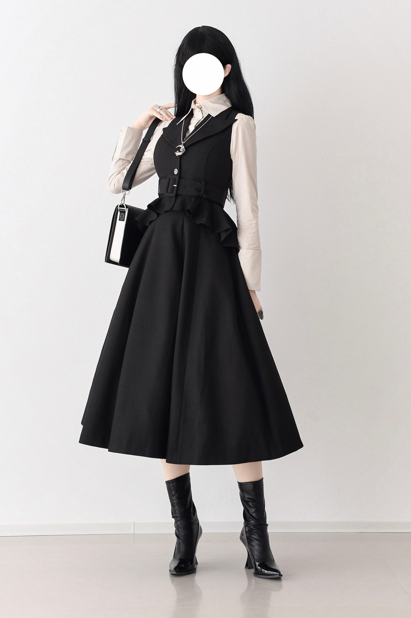 Umbrella Style Trailing Vest + Long Skirt + Short Skirt