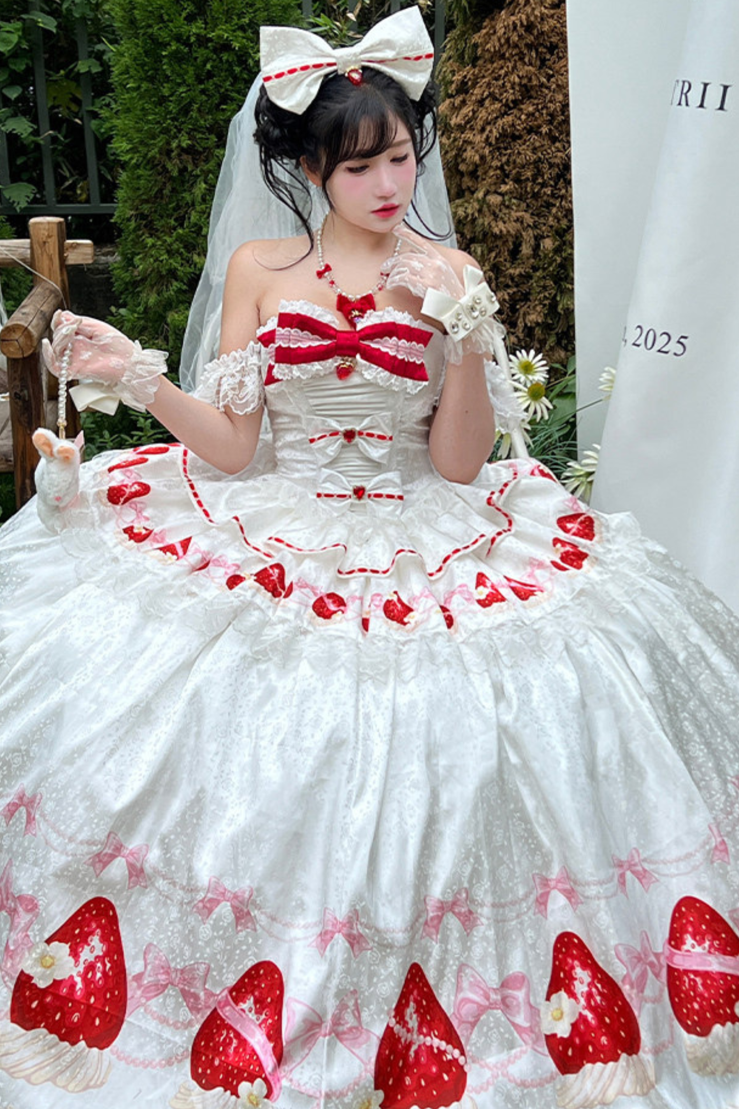 Ribbon Love Strawberry Princess Dress + Skirt