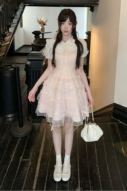 Sweet Girl Doll Collar Lolita Top + Skirt
