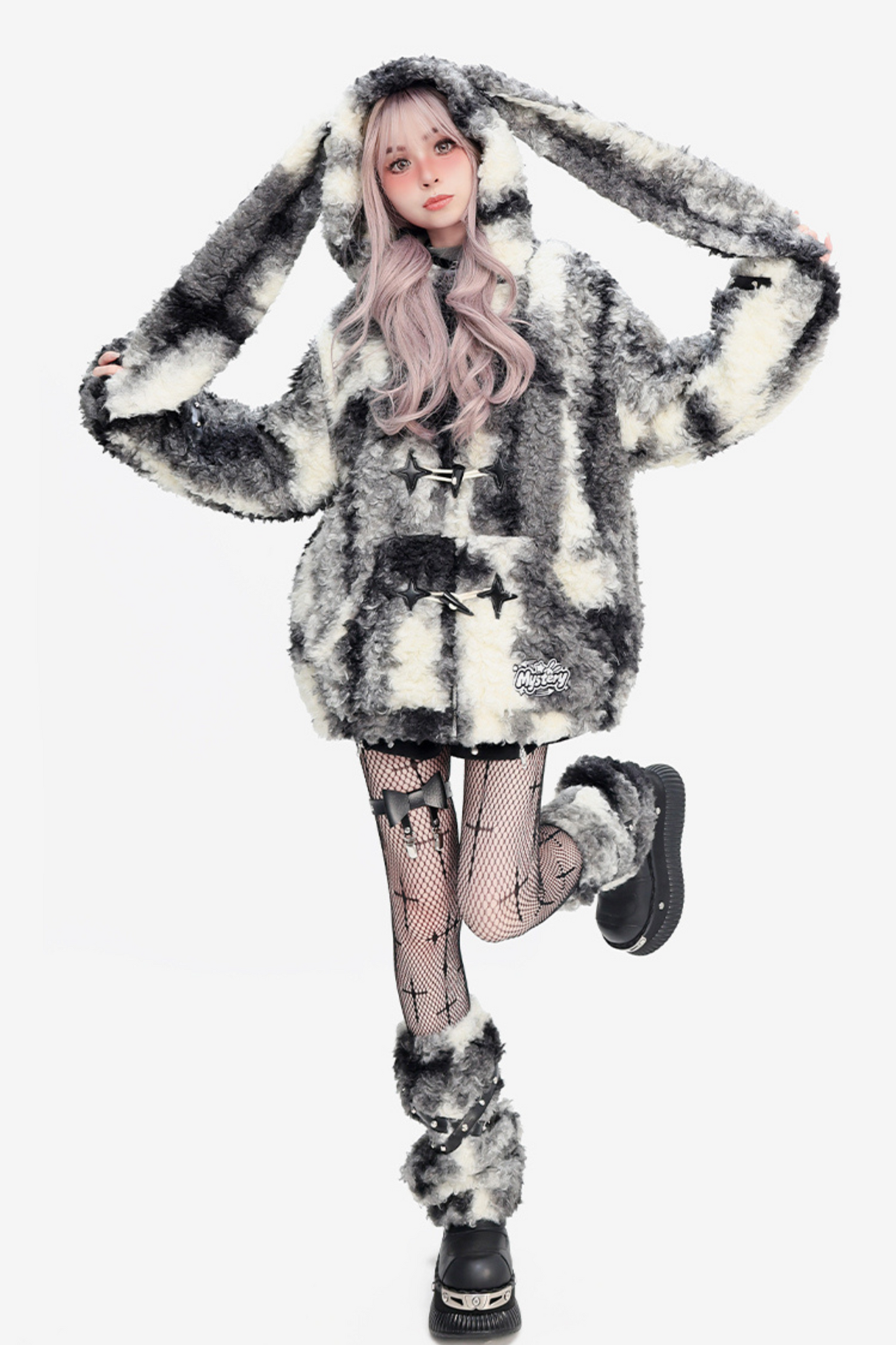 Bunny Mode Hooded Coat + Fur Leg Covers
