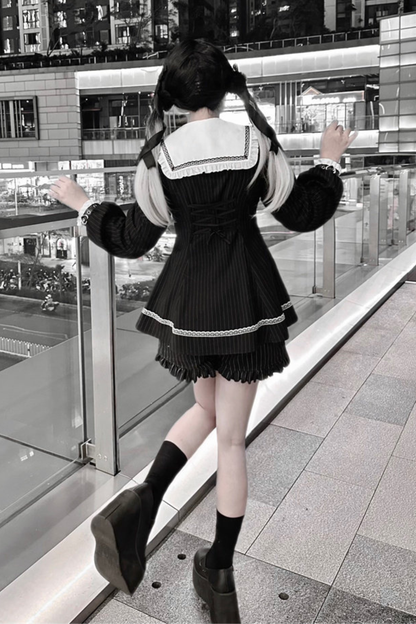 Striped Sailor Dress + Shorts