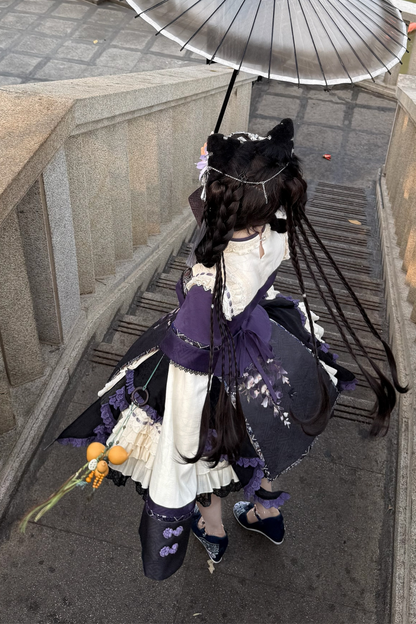 Chinese-style Girl Lolita Tops+skirt+headband+clip