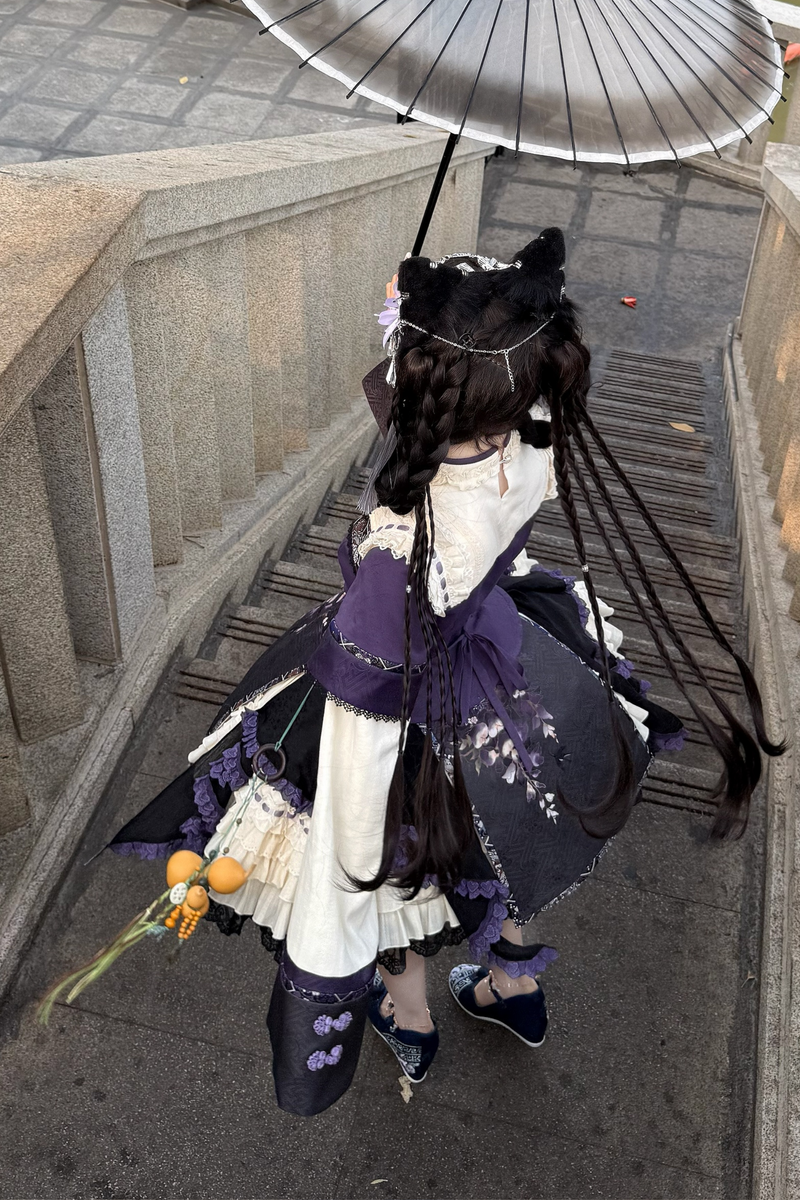 Chinese-style Girl Lolita Tops+skirt+headband+clip