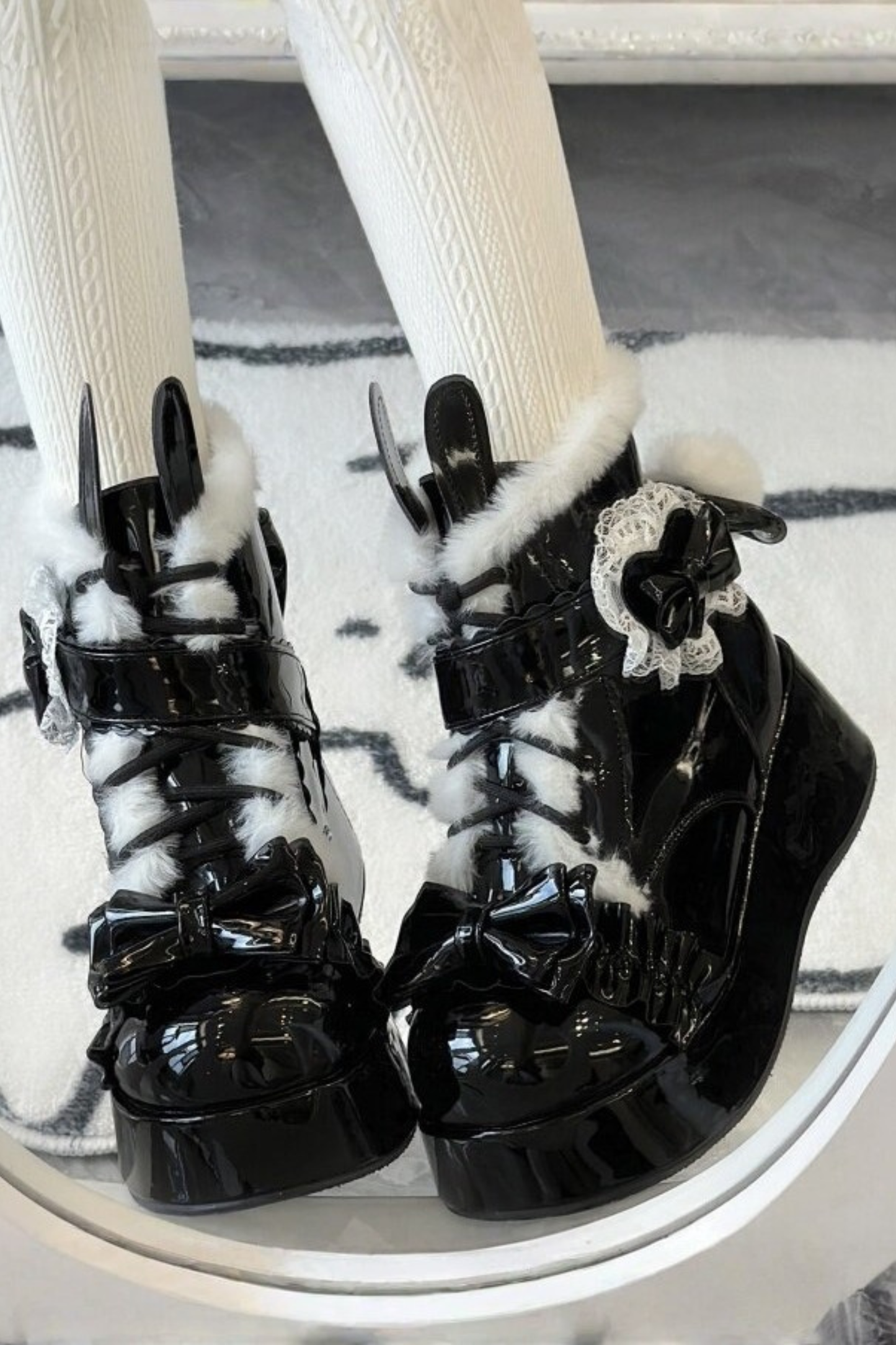 Rabbit Tail Lolita Boots