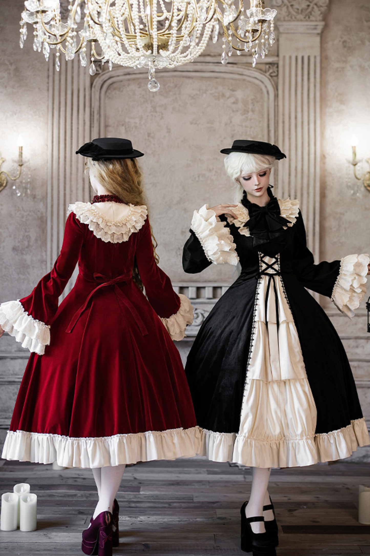 Classical Dress + Collar + Ribbon + Hat