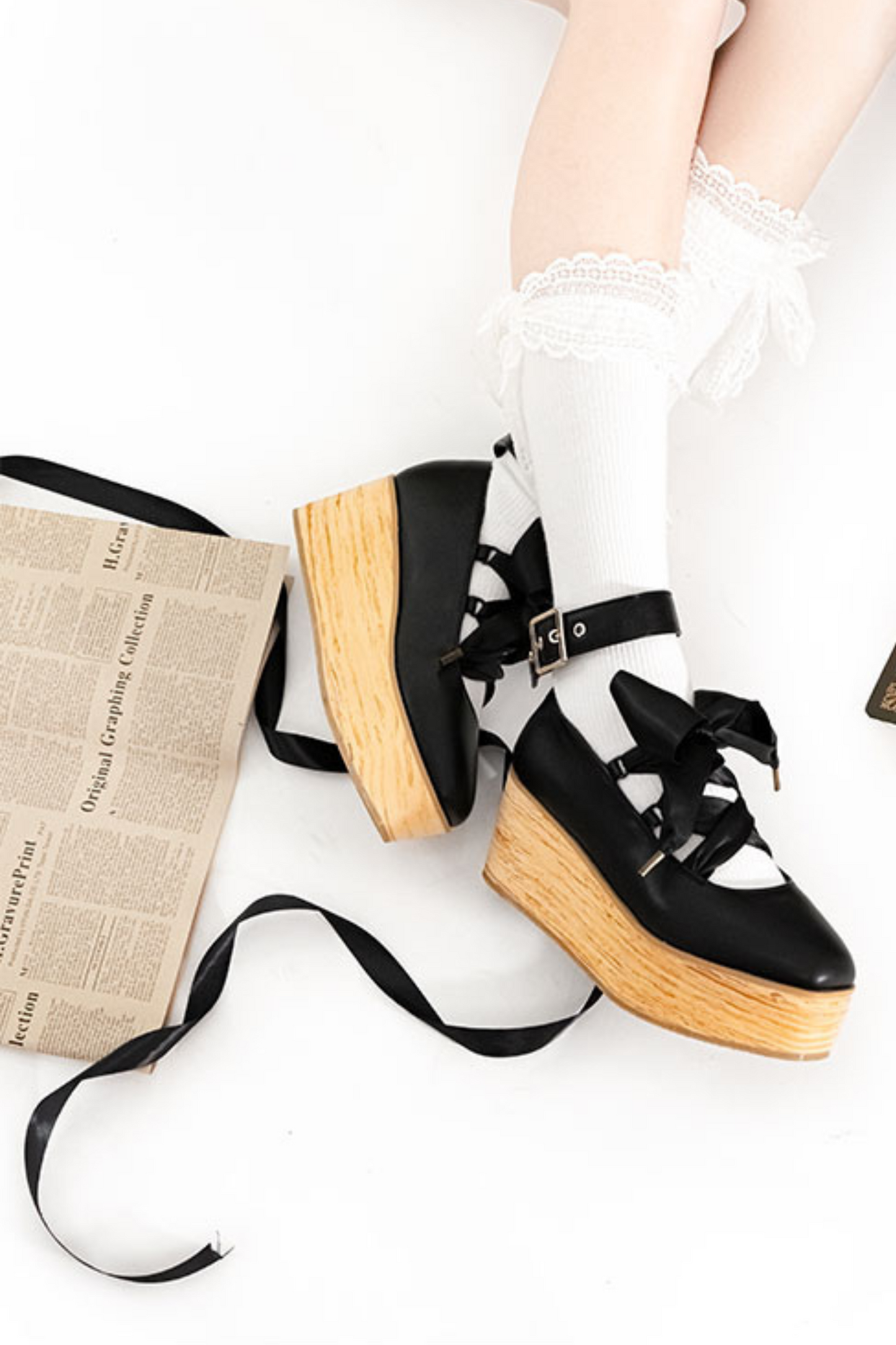 Ribbon Platform Lolita Shoes