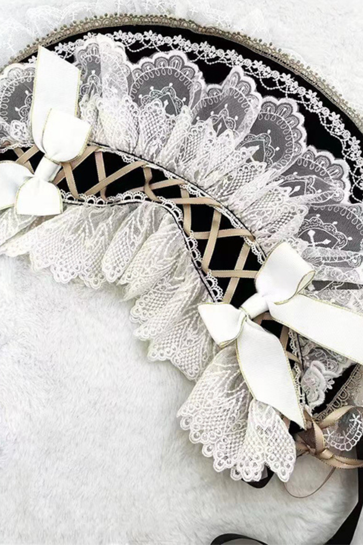 Gothic Doll Lace Jumper Skirt + Bonnet + Shawl