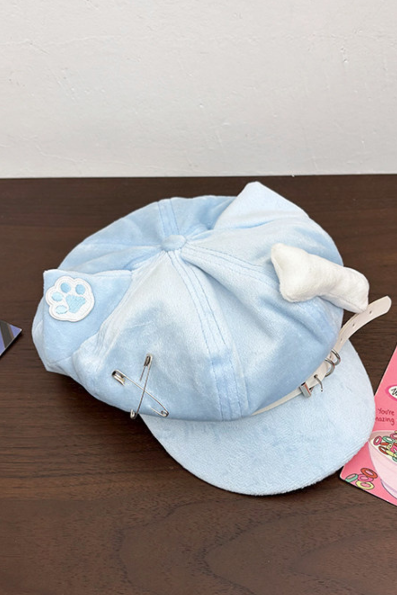 Blue Kitten Ear Beret