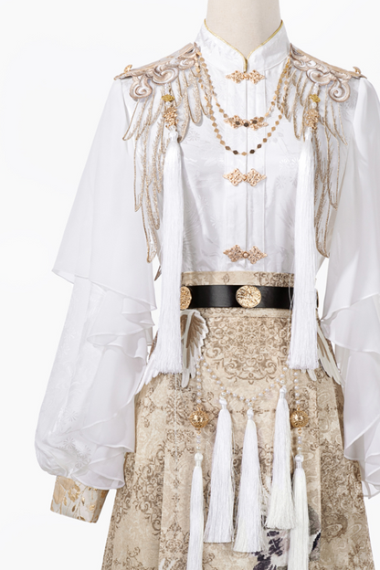 Retro China Blouse + Long Skirt