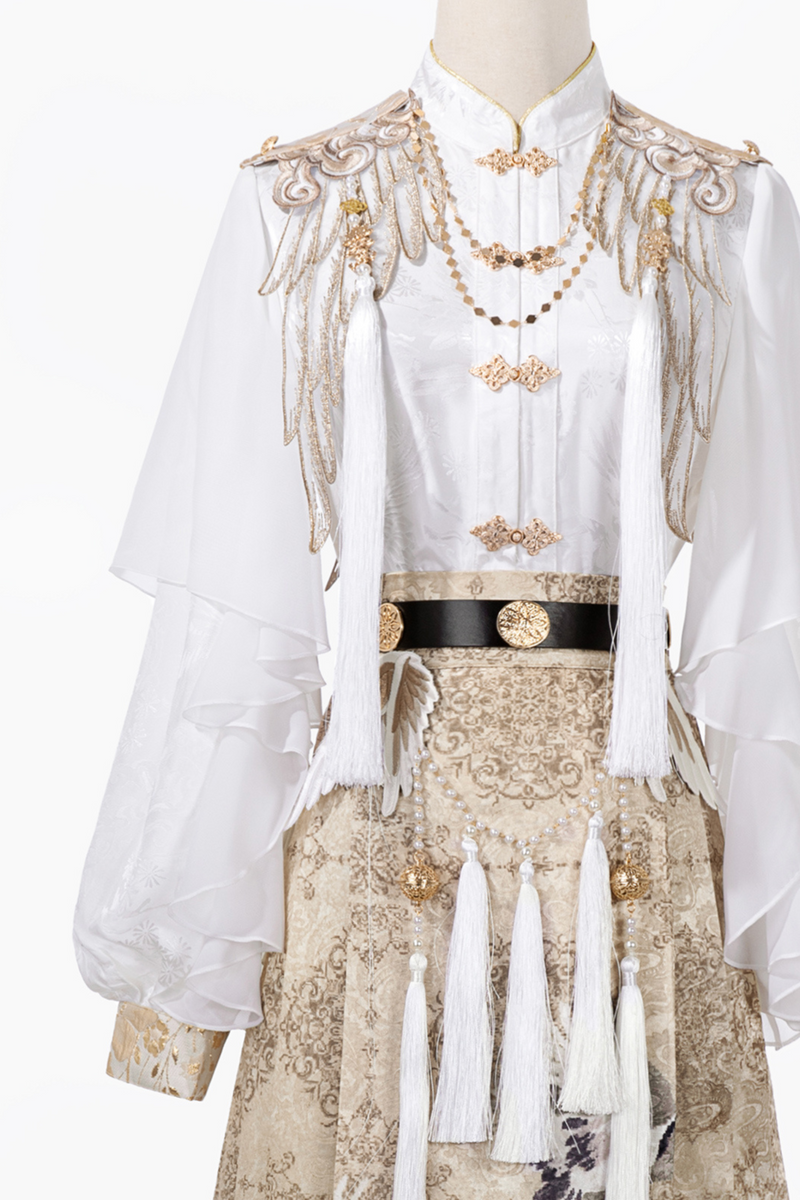 Retro China Blouse + Long Skirt