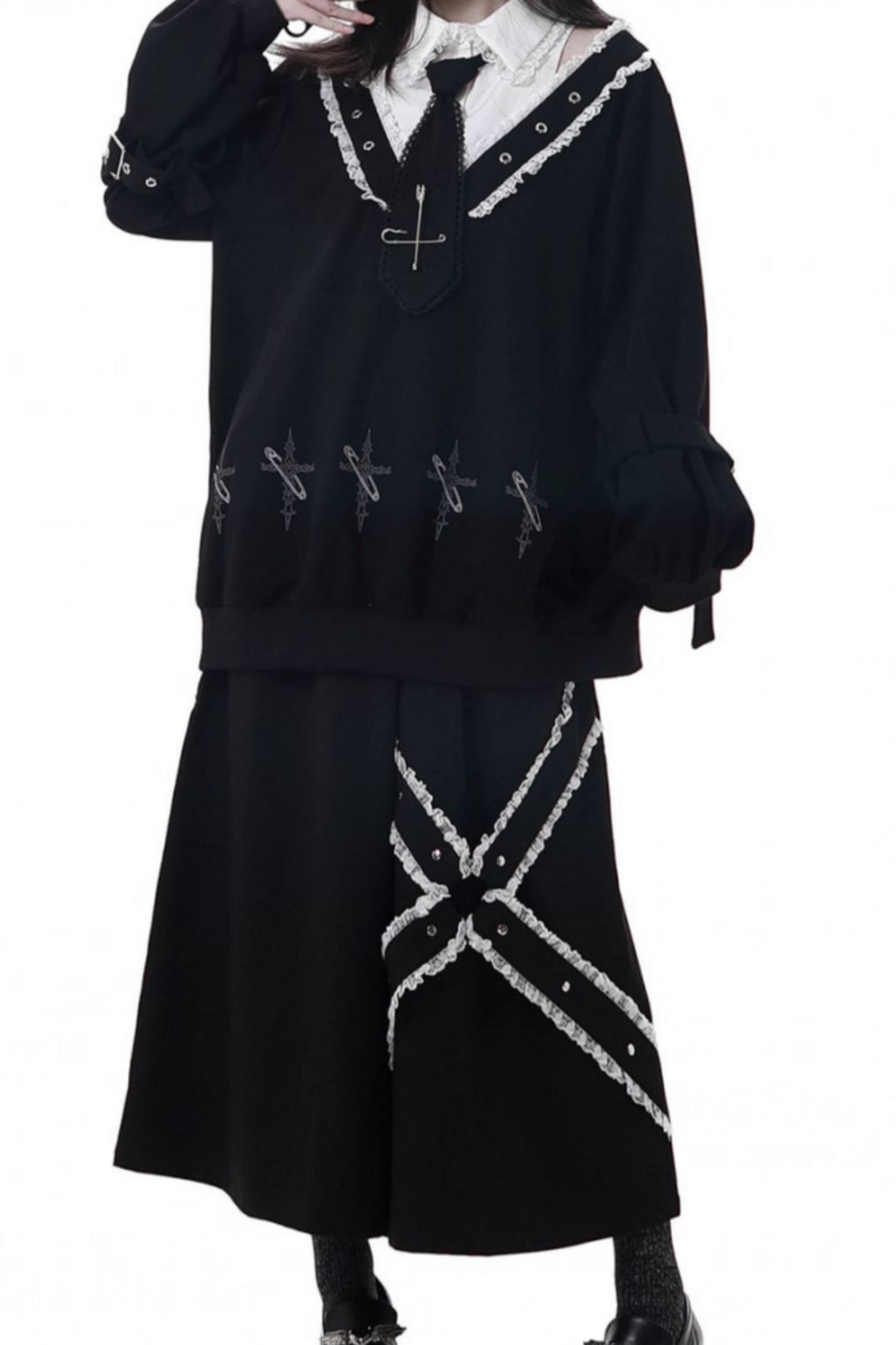 Big Swing Shirt Design Top + Hooded Dress + Long Culottes