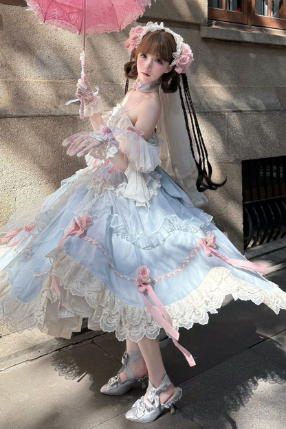 Sweet Princess Dress + Train + Veil + Accessories