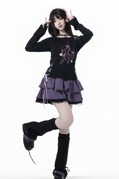 Academy Purple Hooded Sweatshirt + Tops + Skirt + Pants + Leg Cover