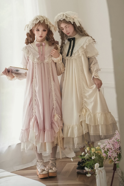 [pre-order] Rose Ruffle Lolita Dress + Dress + Belt + Brooch + Ribbon + Headband + Sleeve