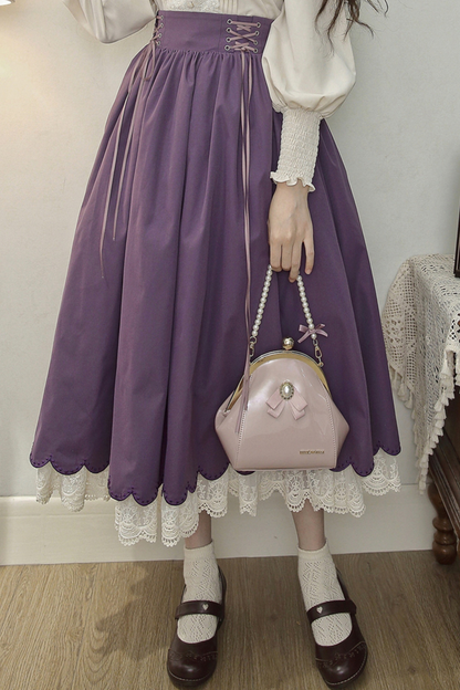 [pre-order] Retro Sweet College Shirt + High Waist Flare Skirt