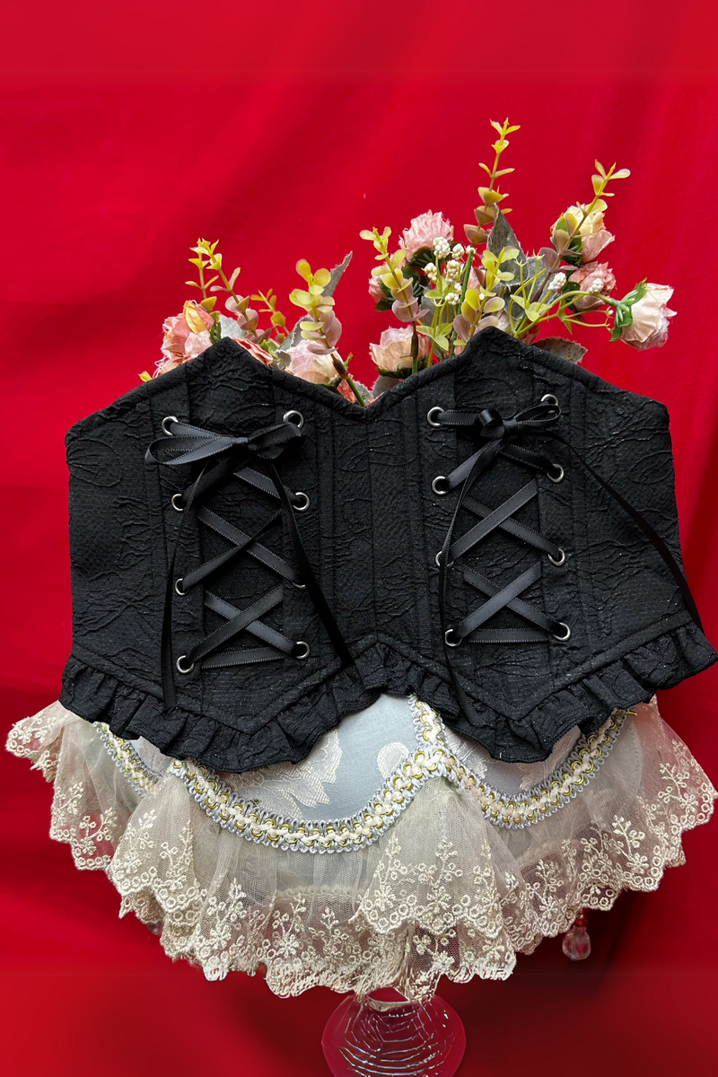 Princess Sleeve Lolita Gothic Blouse + Flare Skirt + Waist Belt