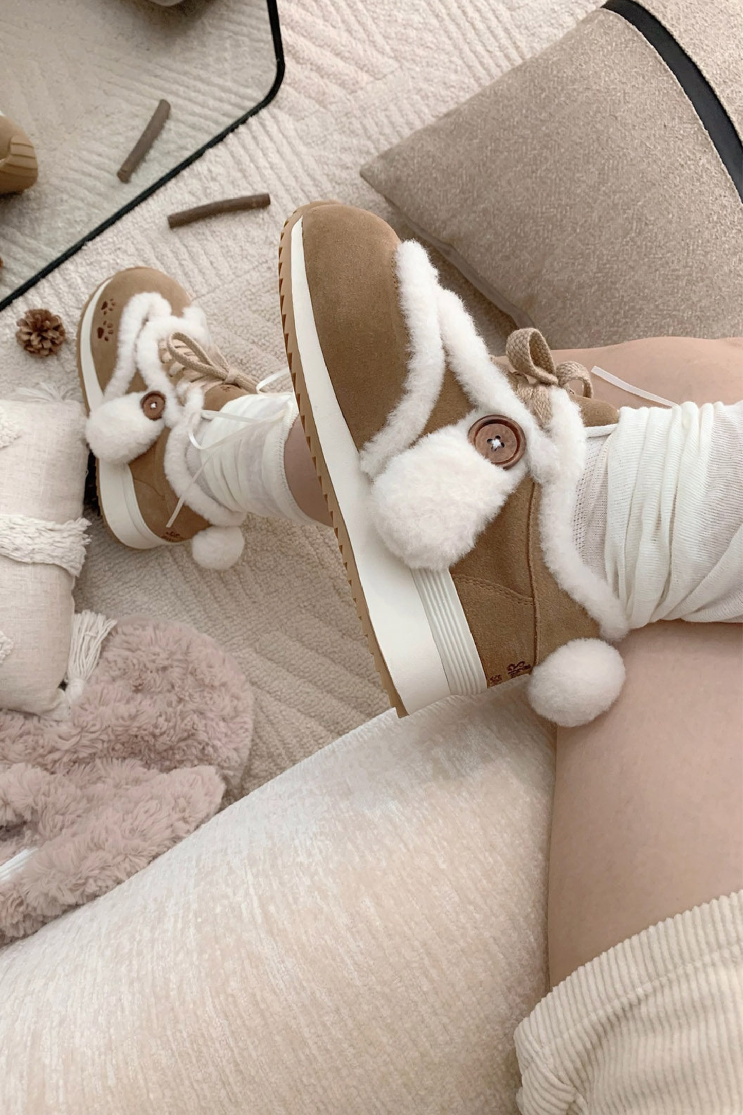 Fur Round Sweet Sneakers