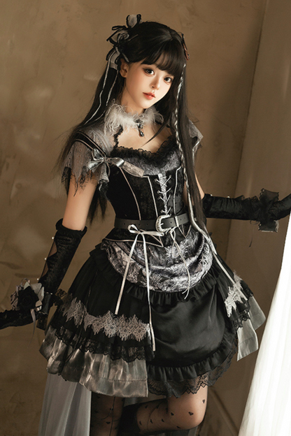 Dark Knight Rose Gothic Dark Cross Crachely Love Lolita Dress