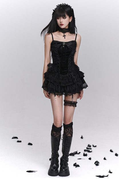 Ghost Girl Gothic Puffy Skirt + Camisole + Short Outer