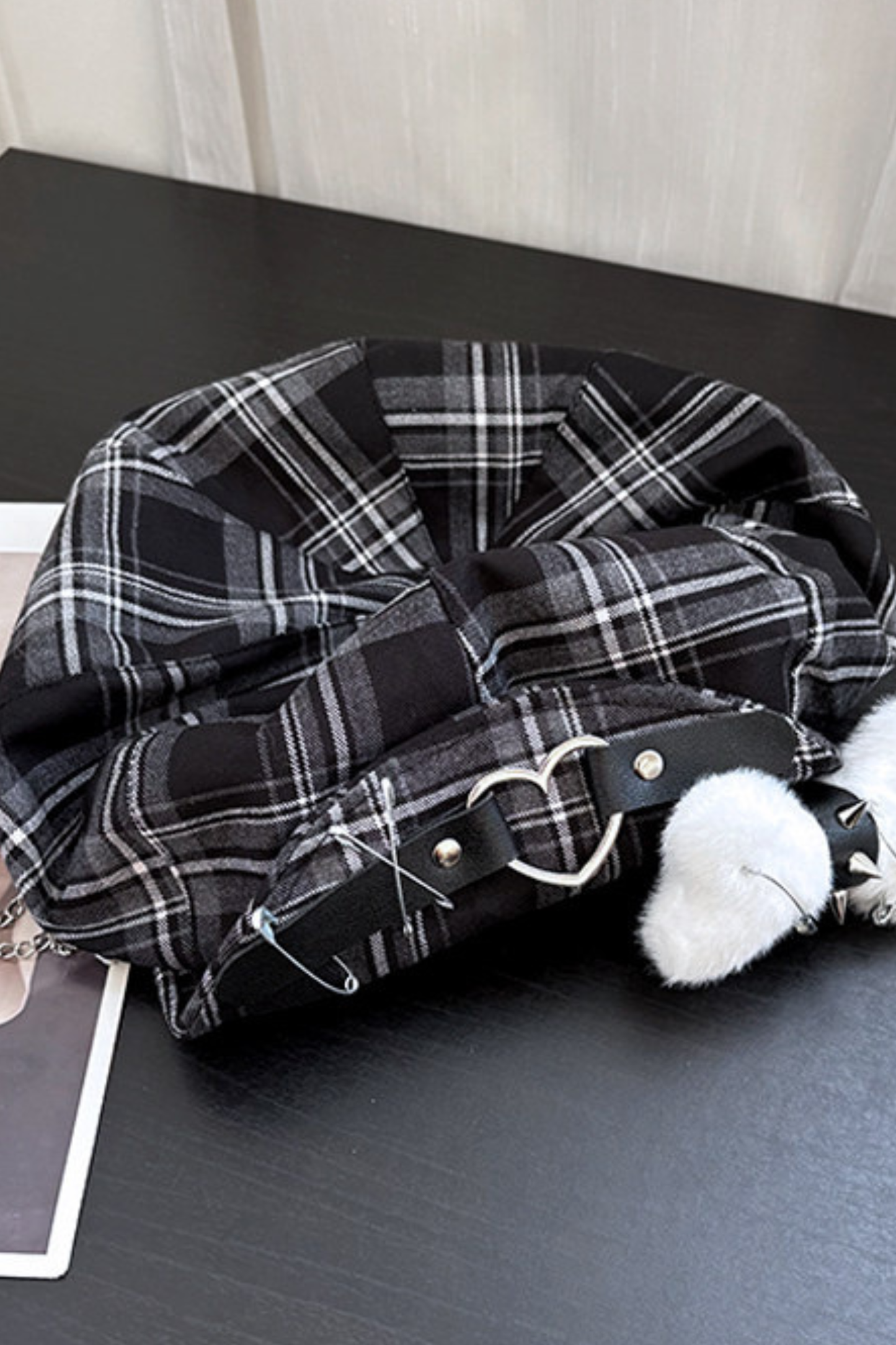 Studded Plaid Subculture Hat