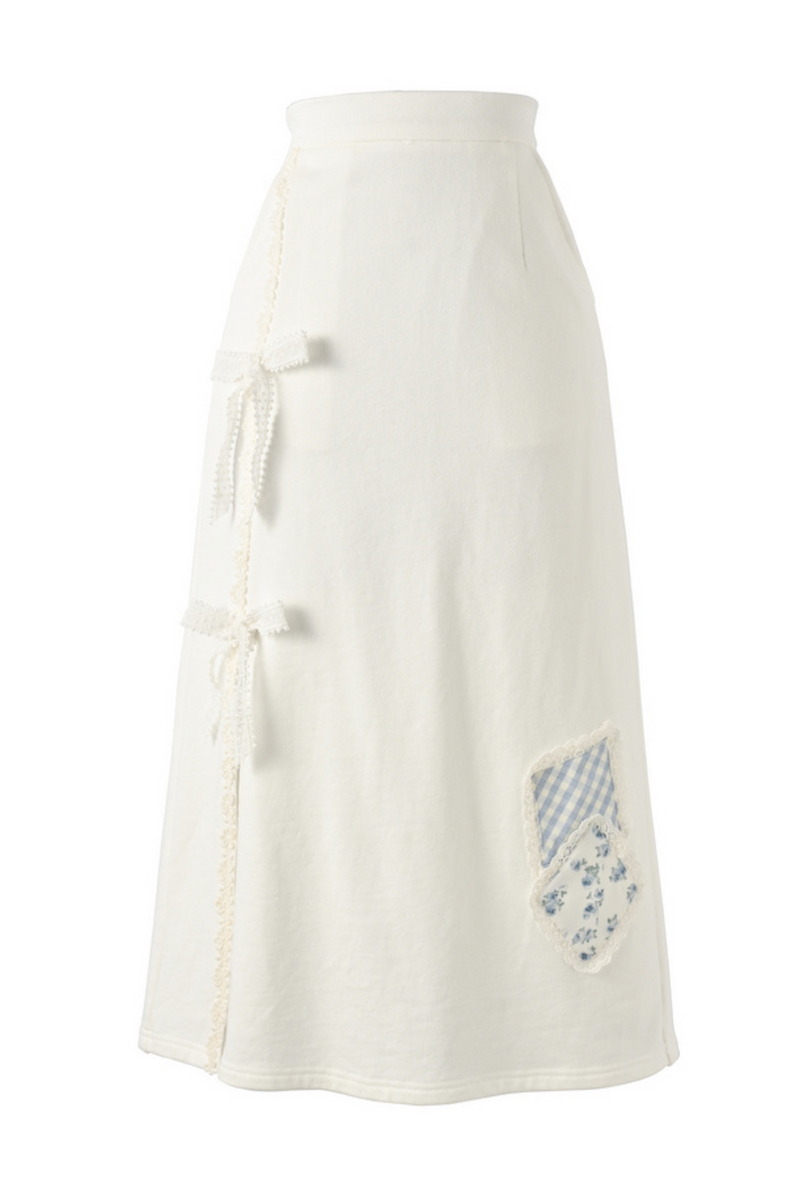 Splicing Hooded Parka + Long Skirt + Wide Pants
