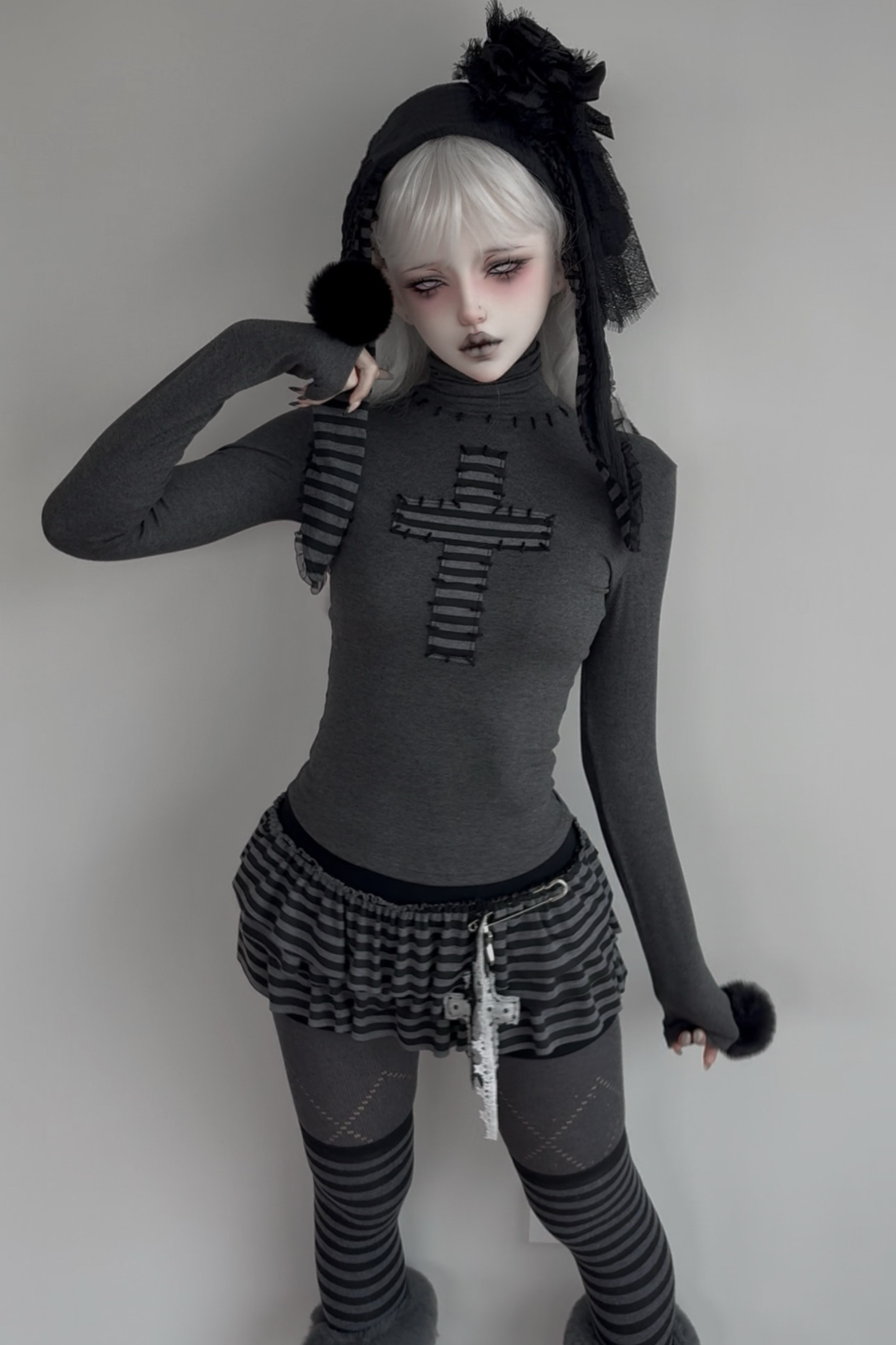 Cross Halter Neck Top + Pants Skirt + Pendant