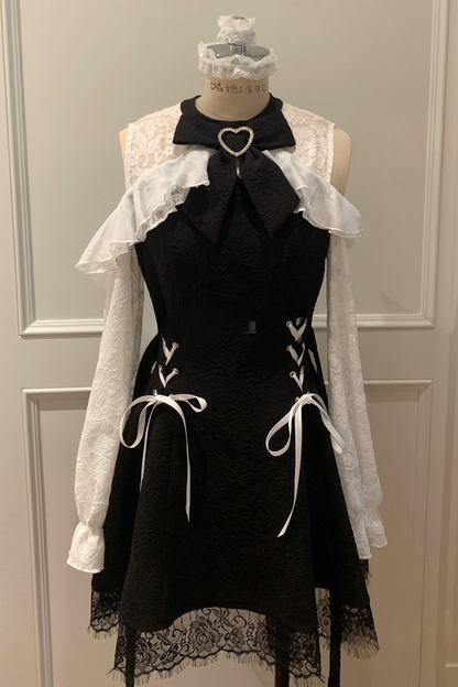 Lace-up Off-shoulder Dress