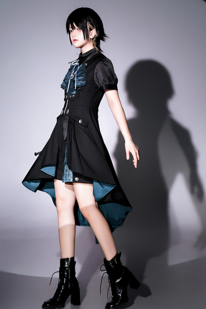Dark Mode Asymmetric Jacket + Dress + Pants