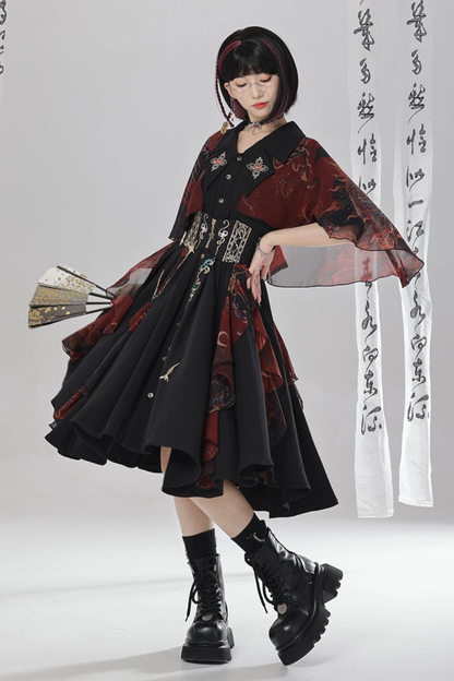 Chinese-style Embroidery Dress + Belt + Girdle