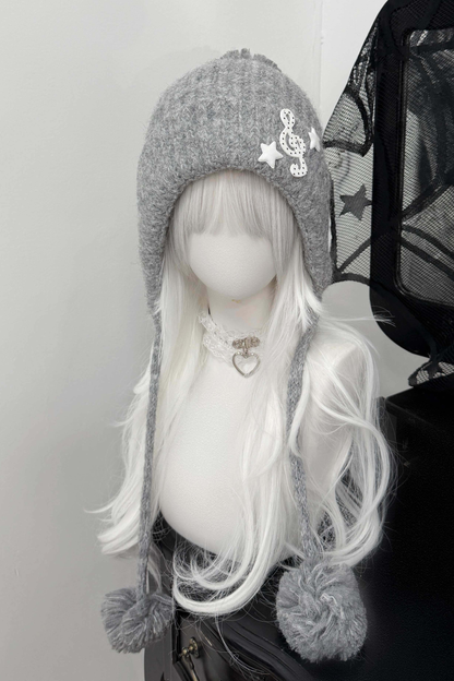 Snow Music Knit Hat + Ear Muffs