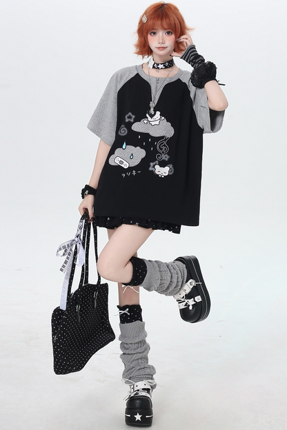 Two-tone Loose Oversized Top