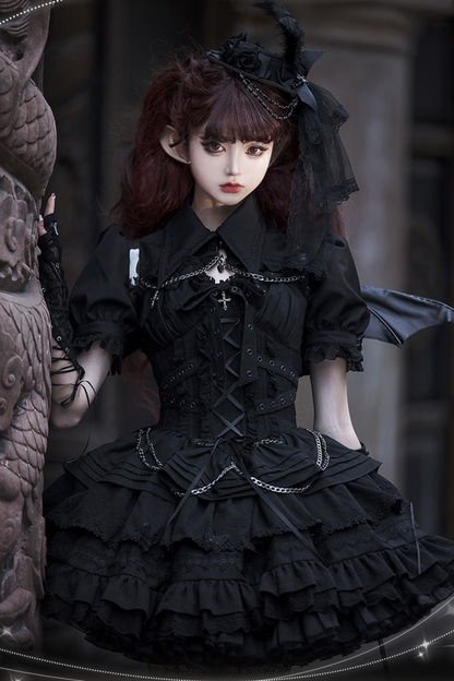 Contrast Cross Jsk Gothic Lolita Dress