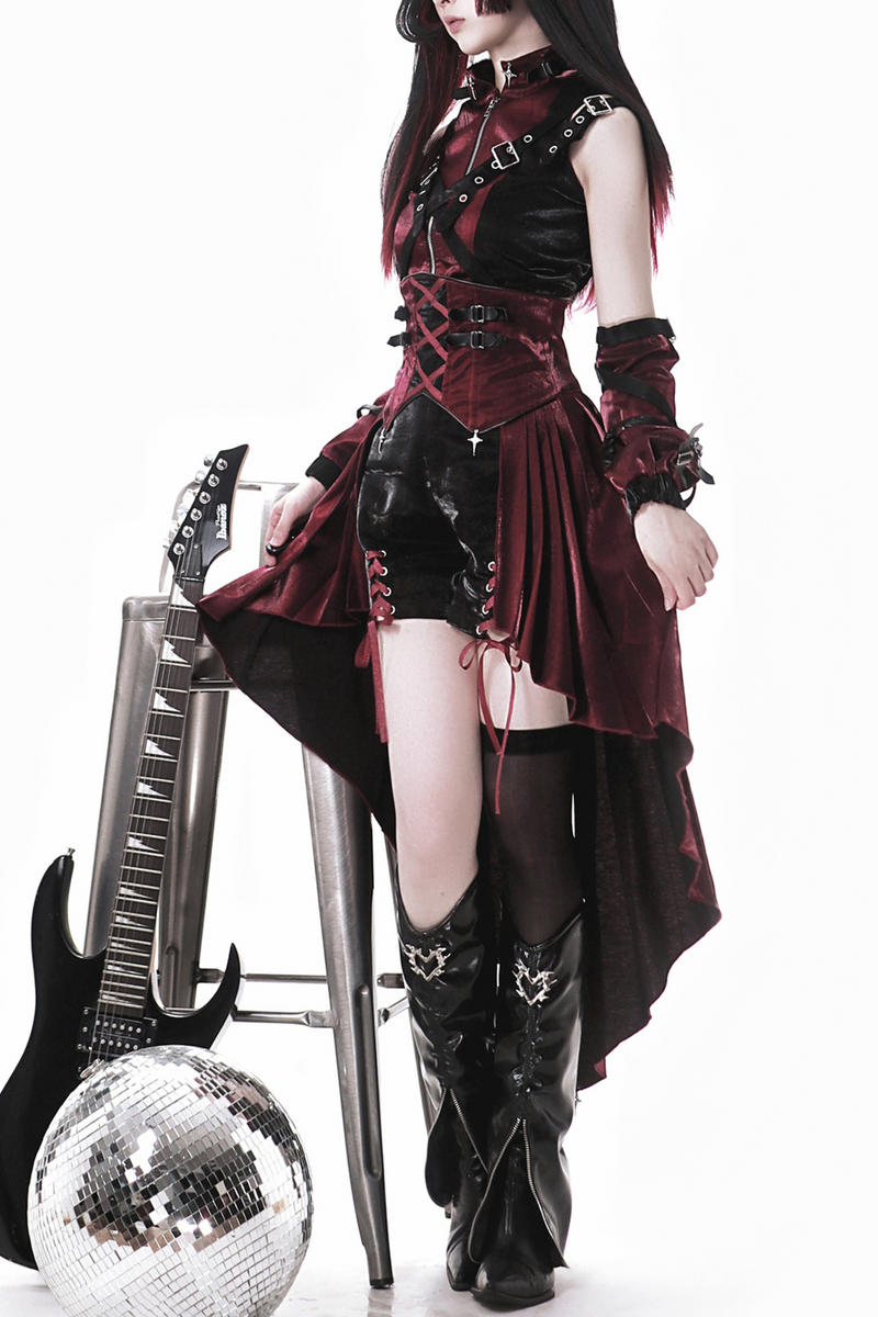 [pre-order] Dark Cyber Suspender Skirt + Shorts + Sleeveless Top + Sleeves
