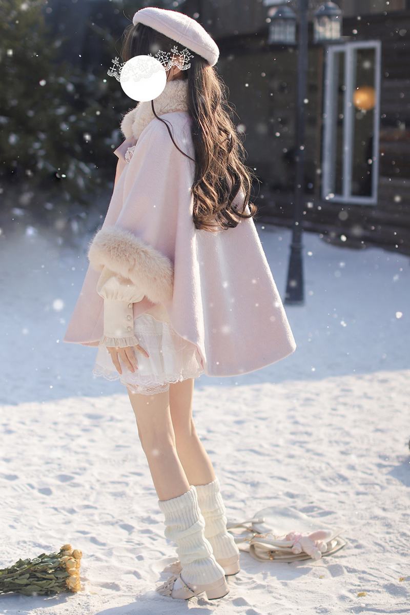 [pre-order] Sweet Wool Poncho Coat + Shirt + Beret + Badge
