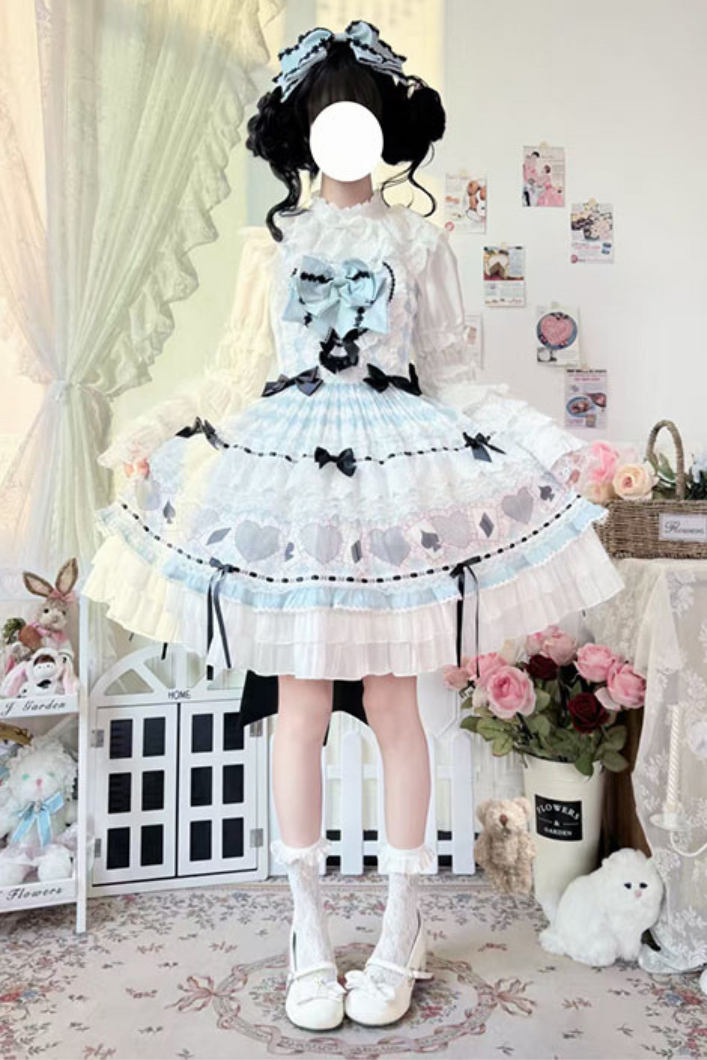 [pre-order] Mint Sweet Suspender Dress + Headband + Big Ribbon
