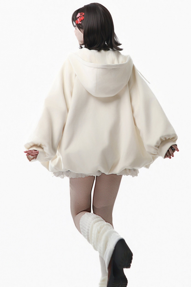 Apple Black Tea Fleece Coat + Hoodie + Long Skirt + Short Skirt + Hood Scarf