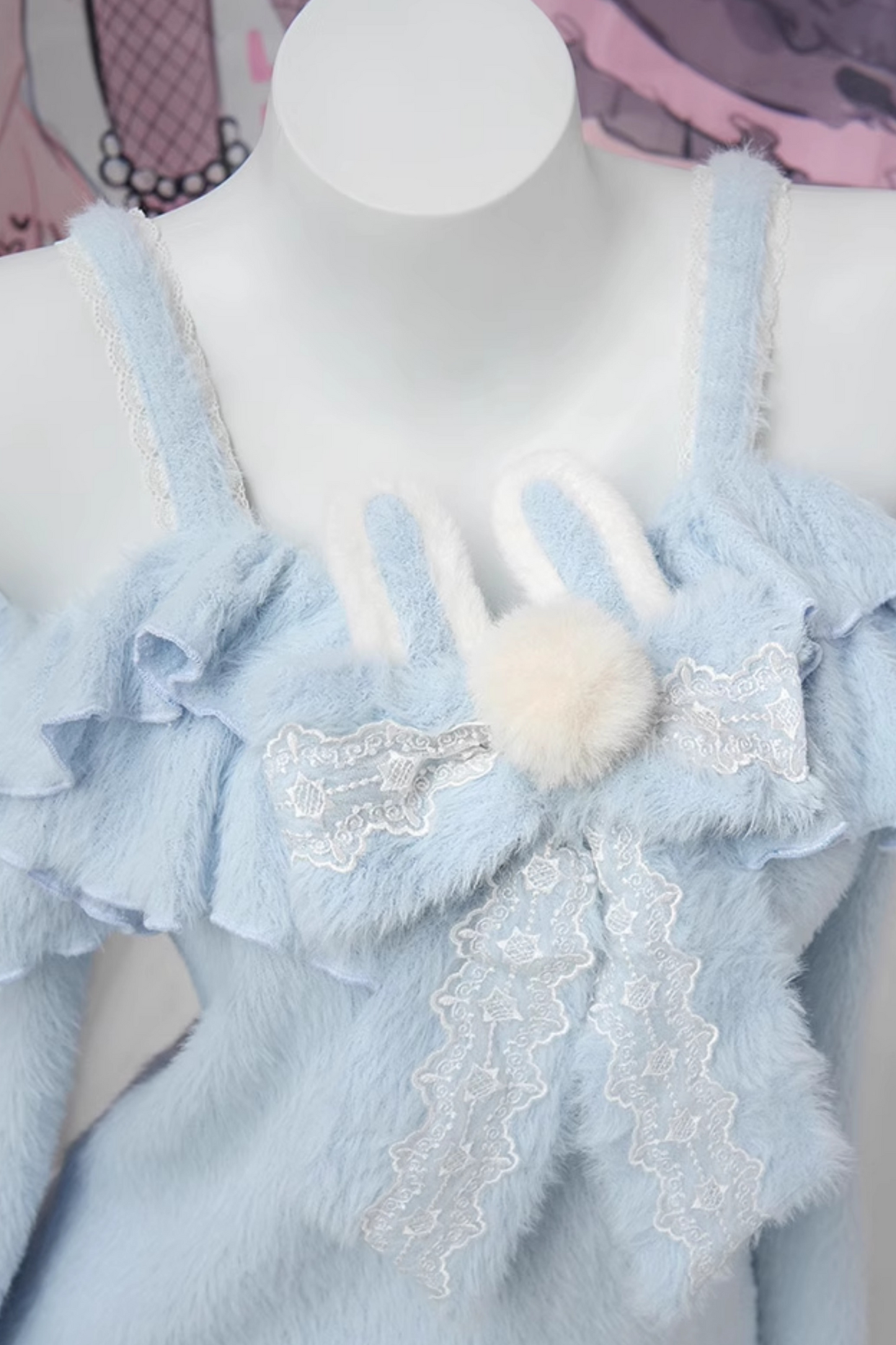 Ice Blue Ruffle Top + Ruffle Skirt