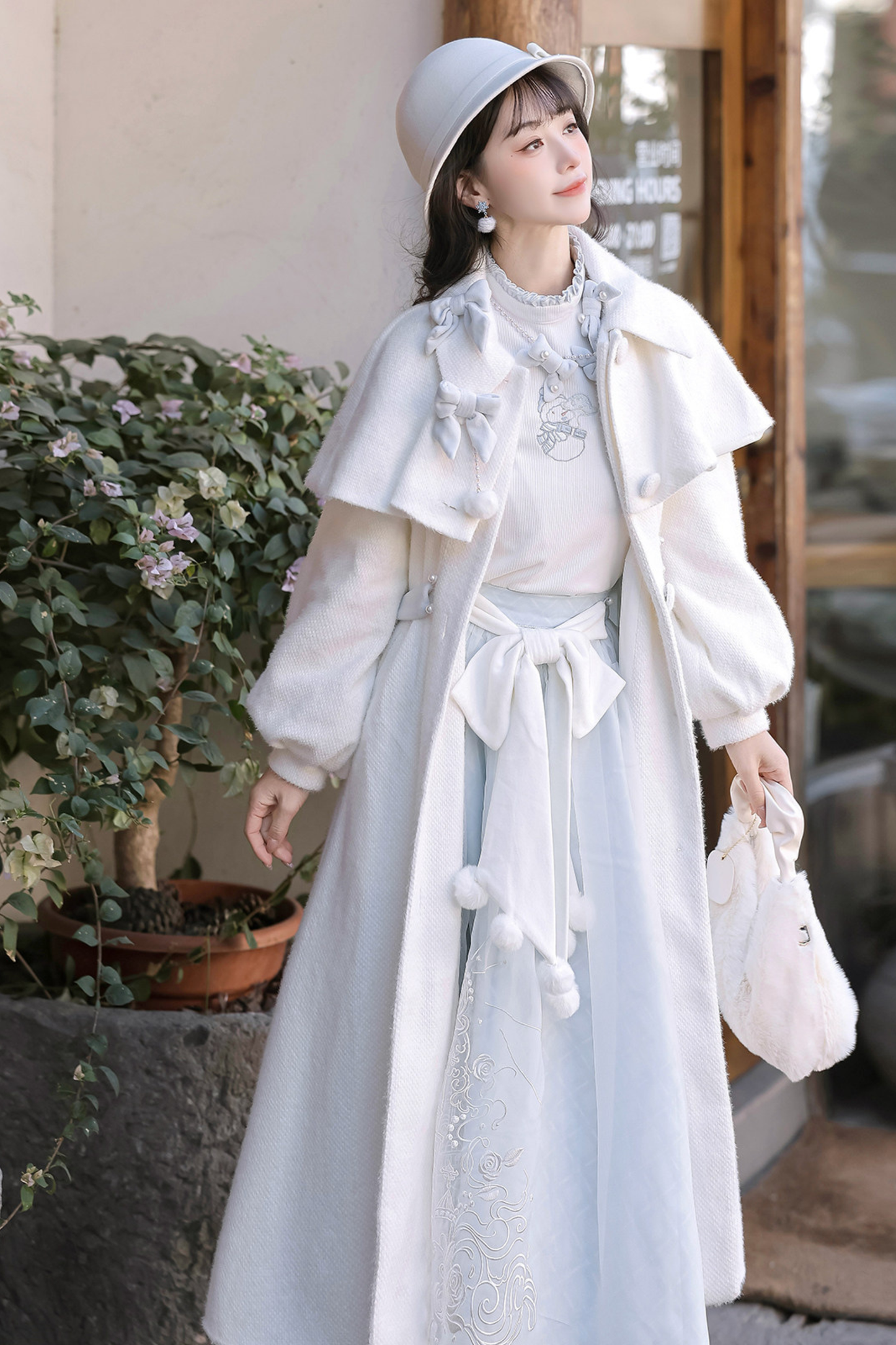 Clear Sky Lolita Coat + Tops + Skirt