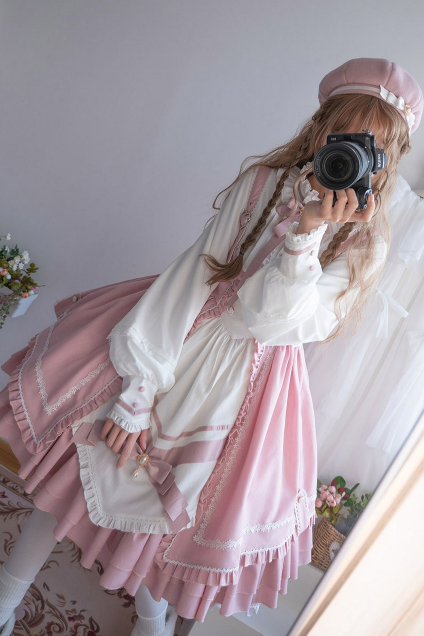 Pure Sweet Lolita Jumper Skirt + Hat + Headband
