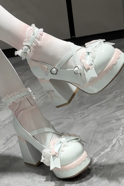 Sweet Lace Ribbon Lolita Shoes