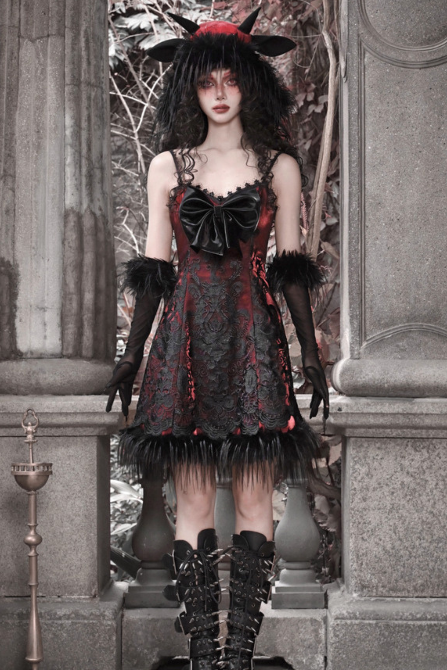 Dark Gothic Slim Slip Dress