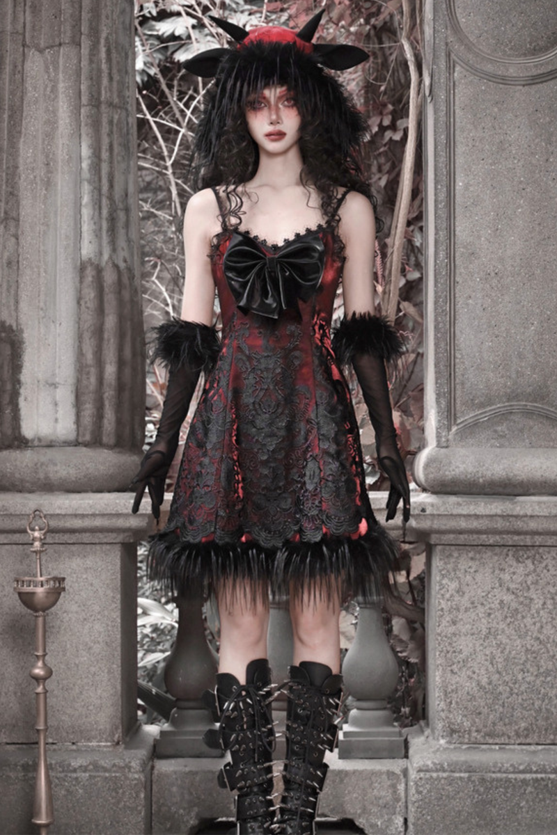 Dark Gothic Slim Slip Dress
