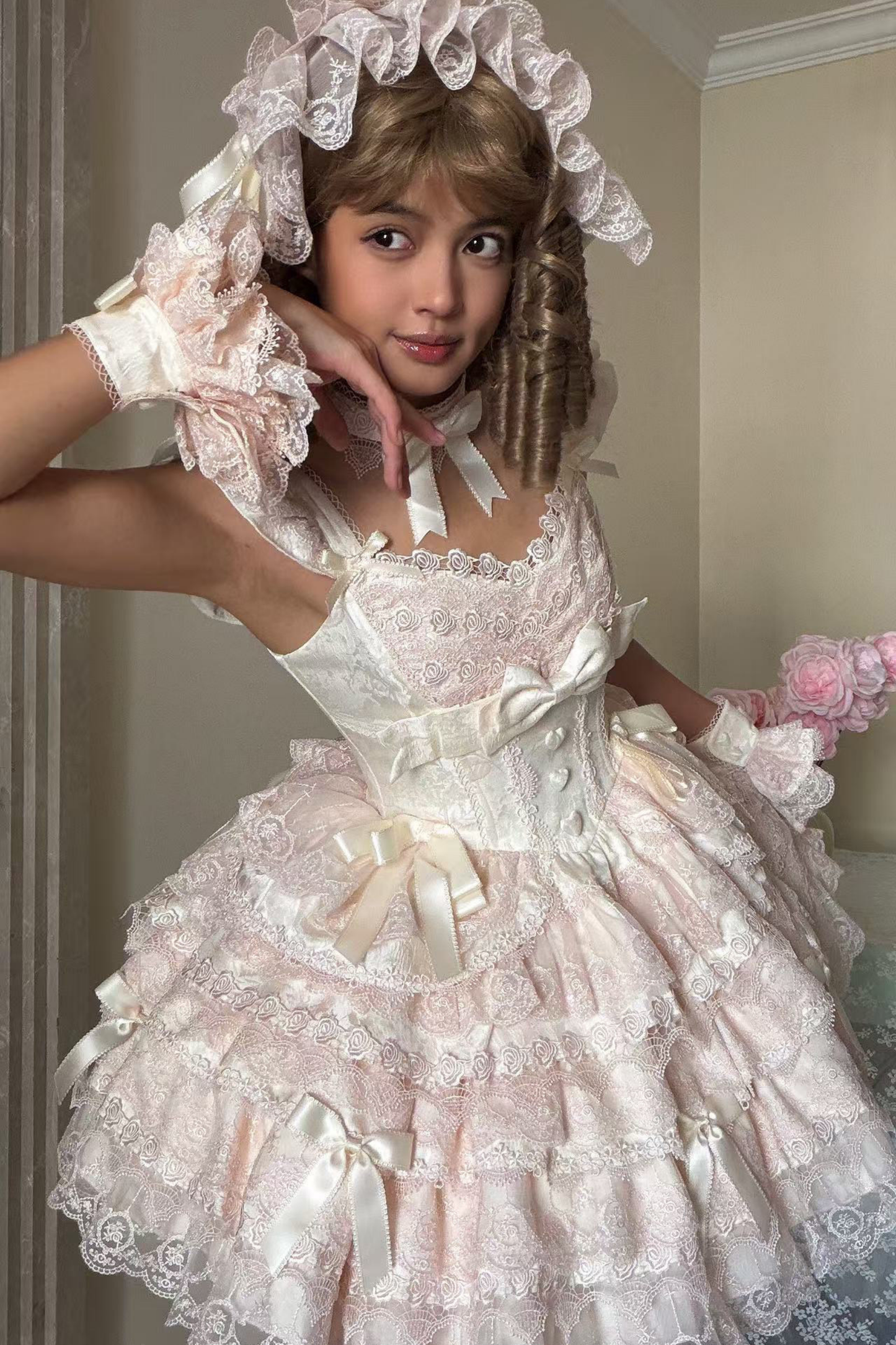 [pre-order] Princess Ballet Tiered Lolita Dress + Headband + Necklace + Sleeves + Tail
